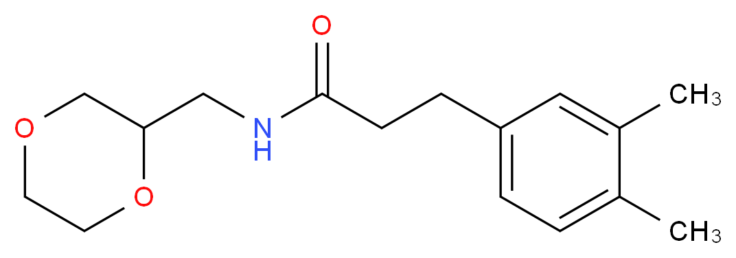3-(3,4-dimethylphenyl)-N-(1,4-dioxan-2-ylmethyl)propanamide_Molecular_structure_CAS_)