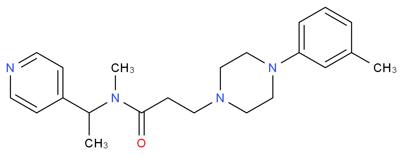 N-methyl-3-[4-(3-methylphenyl)-1-piperazinyl]-N-[1-(4-pyridinyl)ethyl]propanamide_Molecular_structure_CAS_)