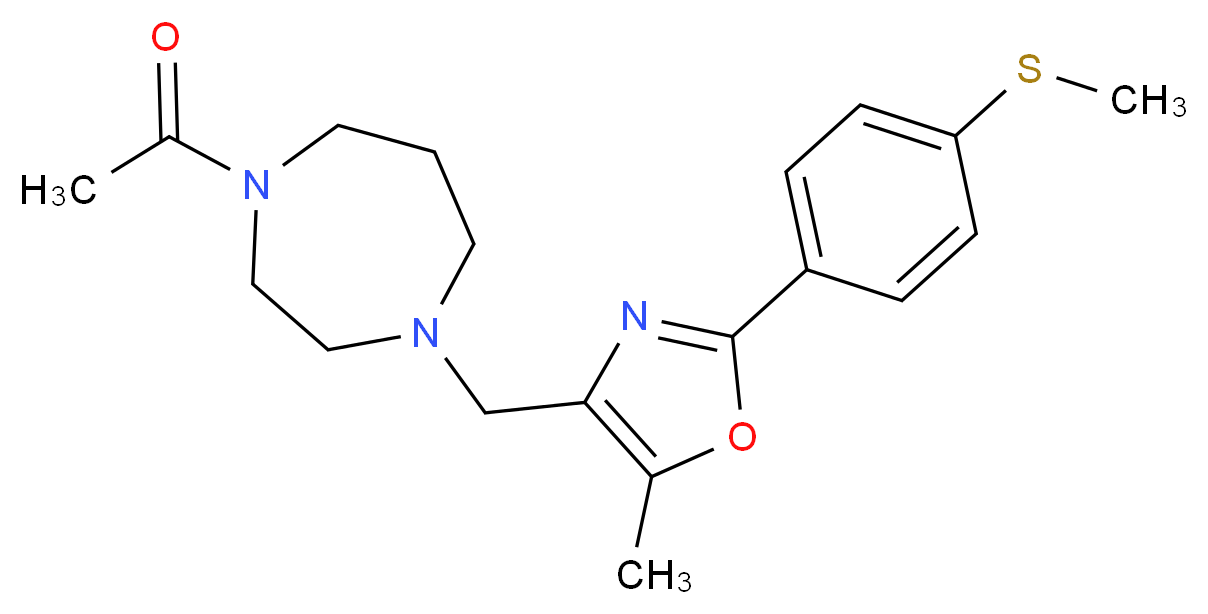 1-acetyl-4-({5-methyl-2-[4-(methylthio)phenyl]-1,3-oxazol-4-yl}methyl)-1,4-diazepane_Molecular_structure_CAS_)
