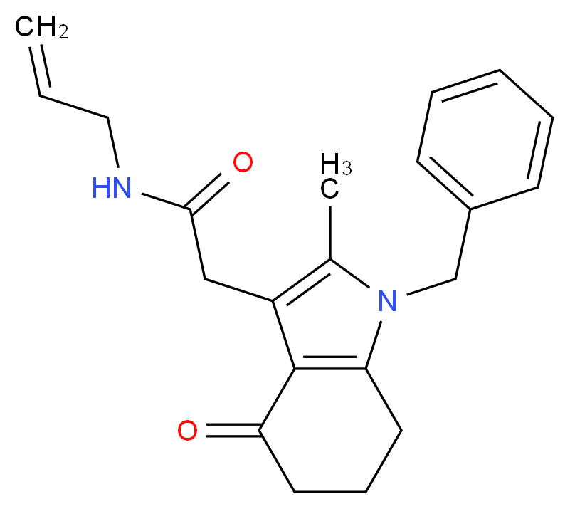 N-allyl-2-(1-benzyl-2-methyl-4-oxo-4,5,6,7-tetrahydro-1H-indol-3-yl)acetamide_Molecular_structure_CAS_)