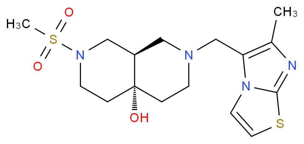 (4aR*,8aR*)-2-[(6-methylimidazo[2,1-b][1,3]thiazol-5-yl)methyl]-7-(methylsulfonyl)octahydro-2,7-naphthyridin-4a(2H)-ol_Molecular_structure_CAS_)