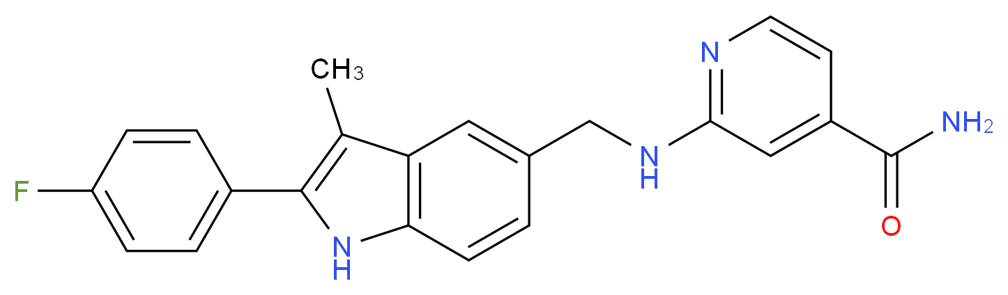 2-({[2-(4-fluorophenyl)-3-methyl-1H-indol-5-yl]methyl}amino)isonicotinamide_Molecular_structure_CAS_)