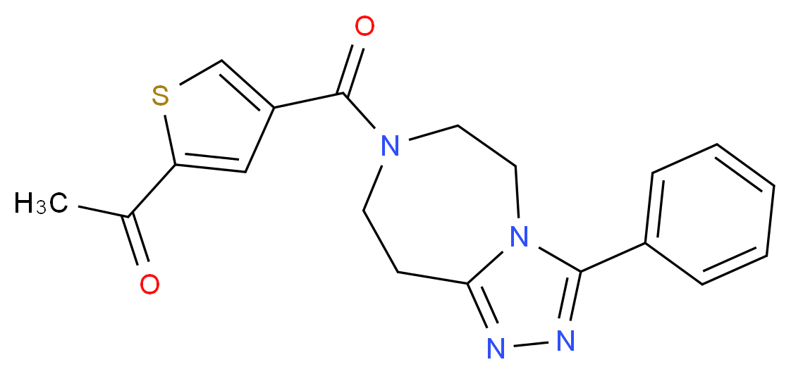 1-{4-[(3-phenyl-5,6,8,9-tetrahydro-7H-[1,2,4]triazolo[4,3-d][1,4]diazepin-7-yl)carbonyl]-2-thienyl}ethanone_Molecular_structure_CAS_)