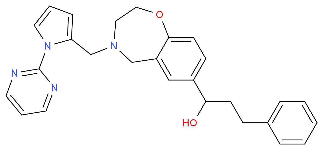 3-phenyl-1-(4-{[1-(2-pyrimidinyl)-1H-pyrrol-2-yl]methyl}-2,3,4,5-tetrahydro-1,4-benzoxazepin-7-yl)-1-propanol_Molecular_structure_CAS_)