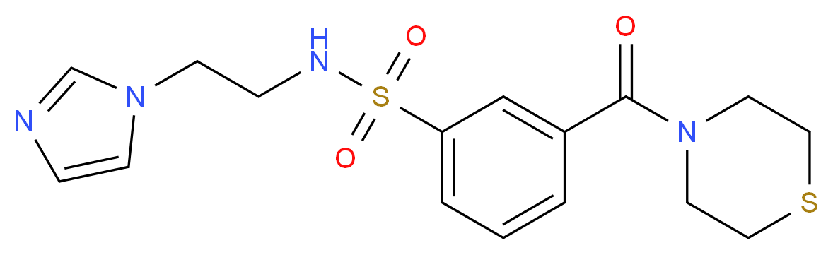 N-[2-(1H-imidazol-1-yl)ethyl]-3-(thiomorpholin-4-ylcarbonyl)benzenesulfonamide_Molecular_structure_CAS_)