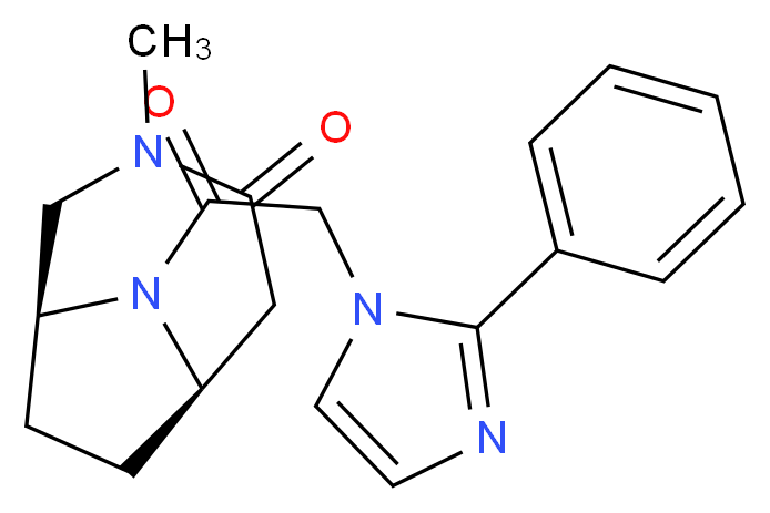 (1S*,6R*)-3-methyl-9-[(2-phenyl-1H-imidazol-1-yl)acetyl]-3,9-diazabicyclo[4.2.1]nonan-4-one_Molecular_structure_CAS_)