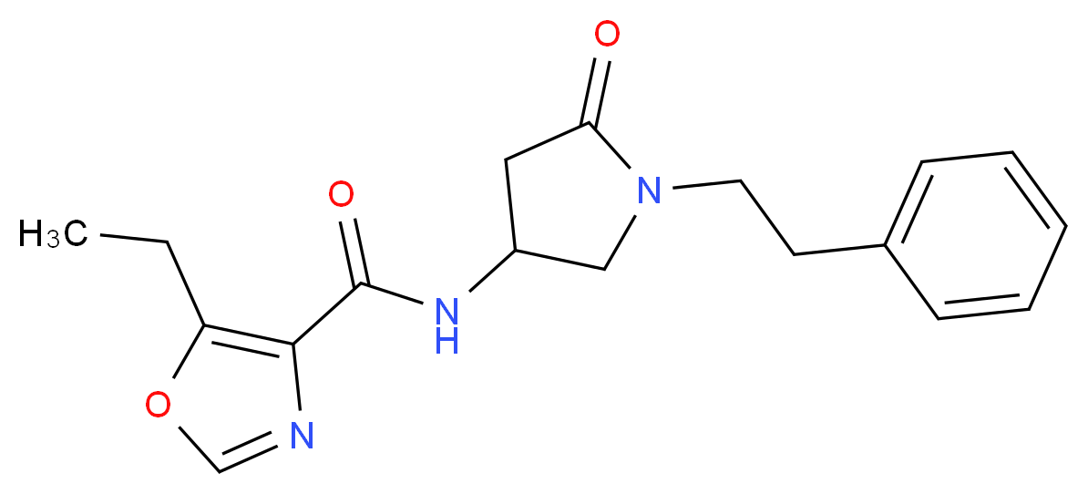 5-ethyl-N-[5-oxo-1-(2-phenylethyl)-3-pyrrolidinyl]-1,3-oxazole-4-carboxamide_Molecular_structure_CAS_)