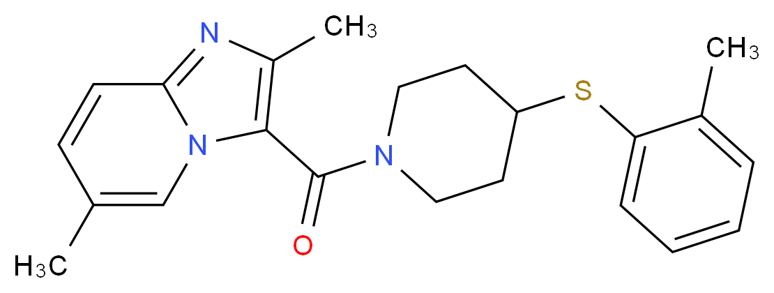 2,6-dimethyl-3-({4-[(2-methylphenyl)thio]piperidin-1-yl}carbonyl)imidazo[1,2-a]pyridine_Molecular_structure_CAS_)