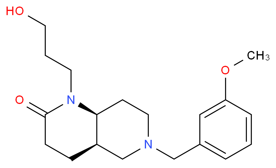 (4aR*,8aS*)-1-(3-hydroxypropyl)-6-(3-methoxybenzyl)octahydro-1,6-naphthyridin-2(1H)-one_Molecular_structure_CAS_)