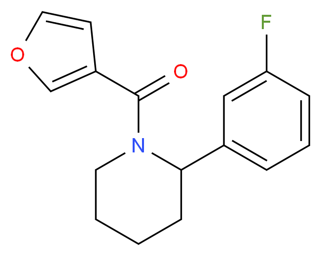 2-(3-fluorophenyl)-1-(3-furoyl)piperidine_Molecular_structure_CAS_)