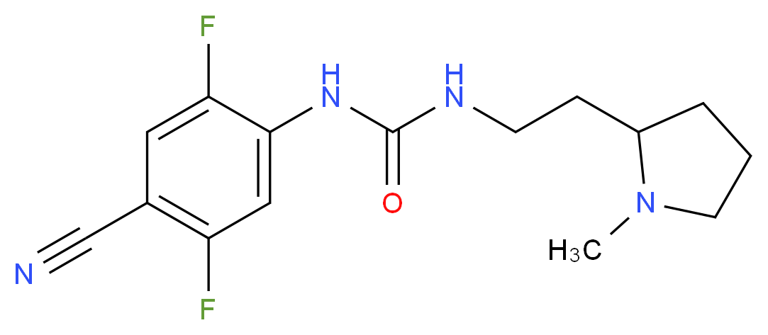 N-(4-cyano-2,5-difluorophenyl)-N'-[2-(1-methylpyrrolidin-2-yl)ethyl]urea_Molecular_structure_CAS_)