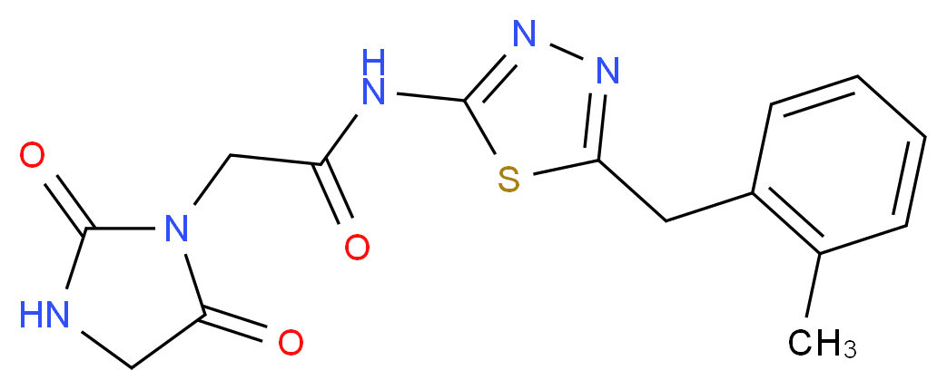 2-(2,5-dioxoimidazolidin-1-yl)-N-[5-(2-methylbenzyl)-1,3,4-thiadiazol-2-yl]acetamide_Molecular_structure_CAS_)