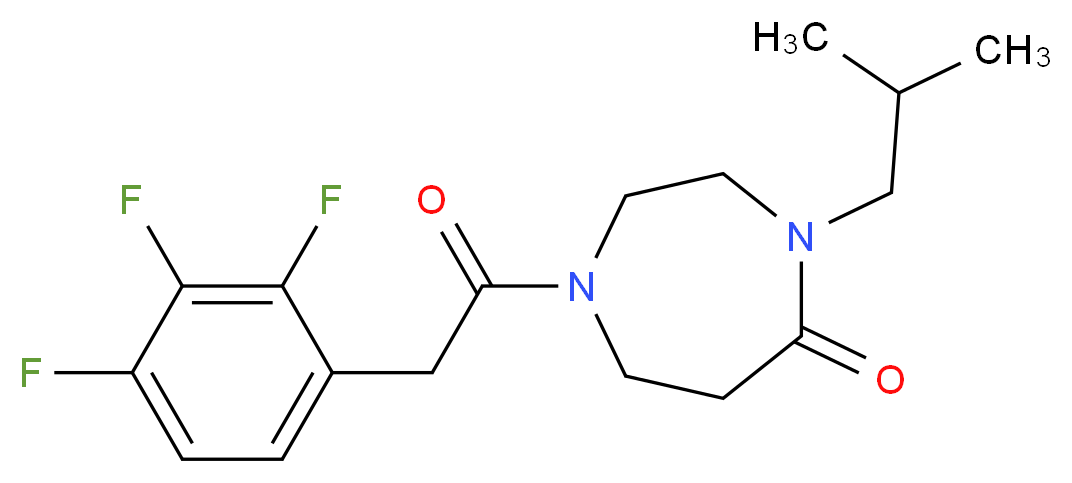 4-isobutyl-1-[(2,3,4-trifluorophenyl)acetyl]-1,4-diazepan-5-one_Molecular_structure_CAS_)