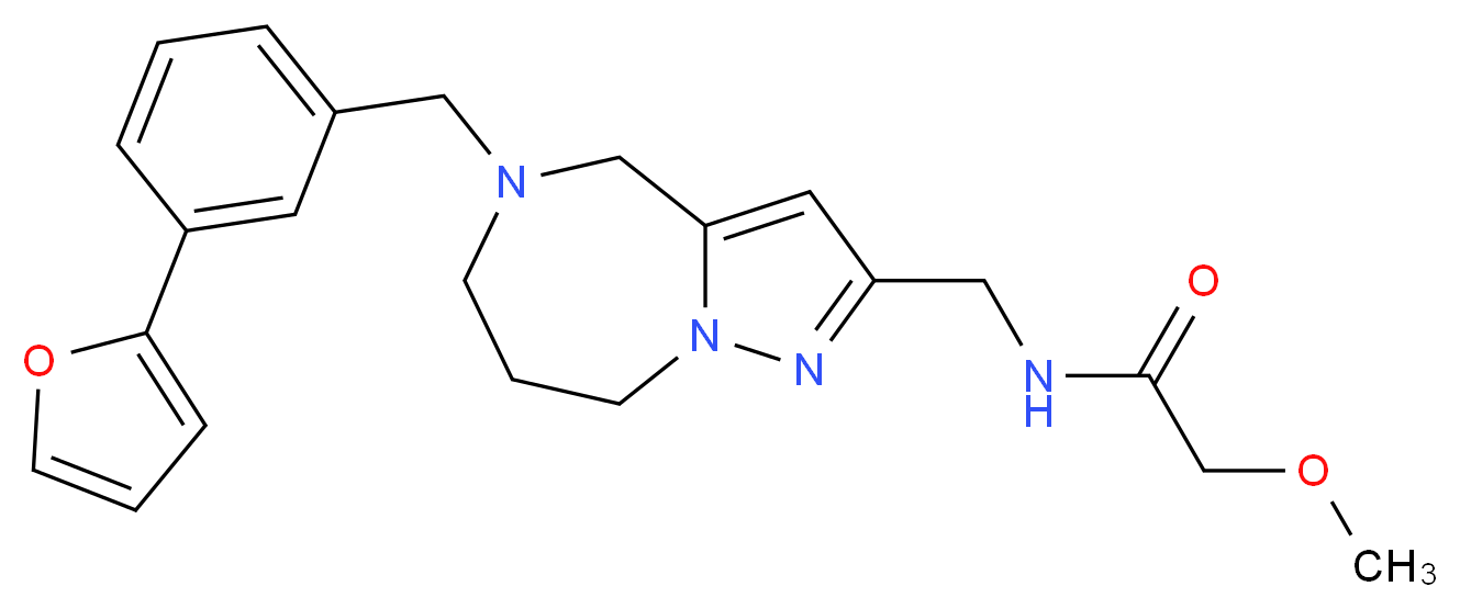 N-({5-[3-(2-furyl)benzyl]-5,6,7,8-tetrahydro-4H-pyrazolo[1,5-a][1,4]diazepin-2-yl}methyl)-2-methoxyacetamide_Molecular_structure_CAS_)