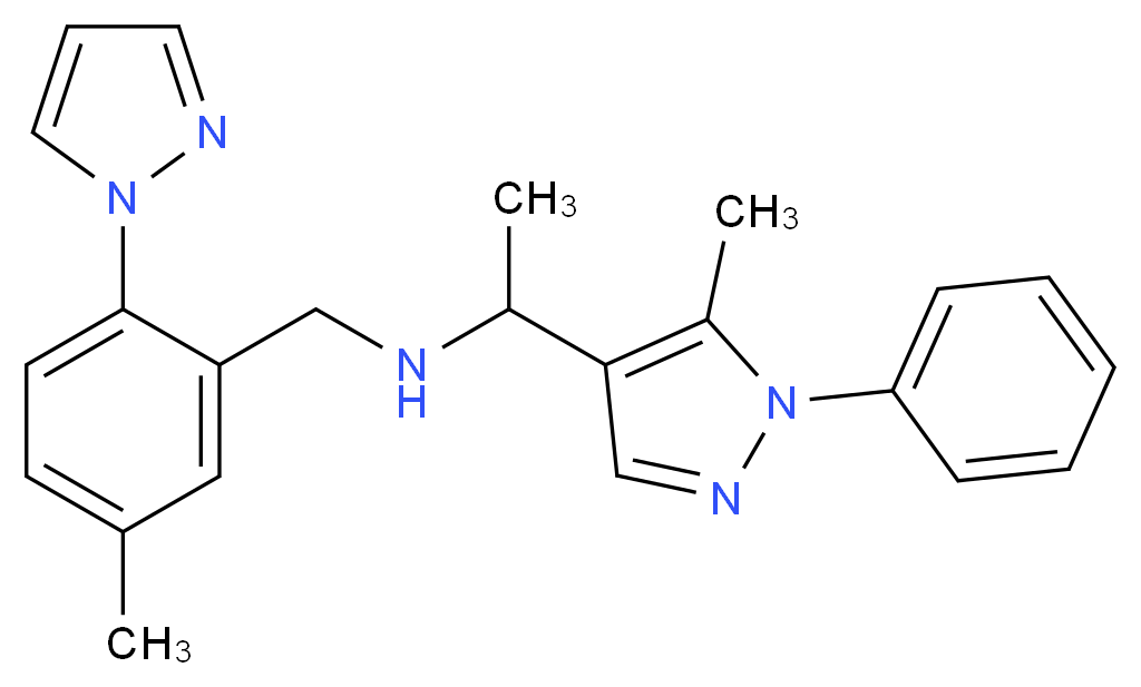 1-(5-methyl-1-phenyl-1H-pyrazol-4-yl)-N-[5-methyl-2-(1H-pyrazol-1-yl)benzyl]ethanamine_Molecular_structure_CAS_)
