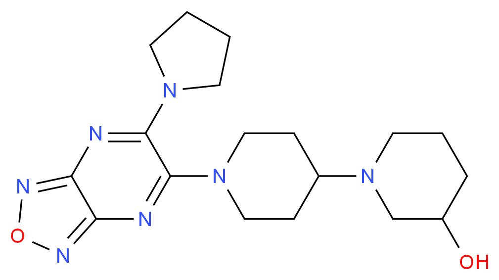 1'-[6-(1-pyrrolidinyl)[1,2,5]oxadiazolo[3,4-b]pyrazin-5-yl]-1,4'-bipiperidin-3-ol_Molecular_structure_CAS_)