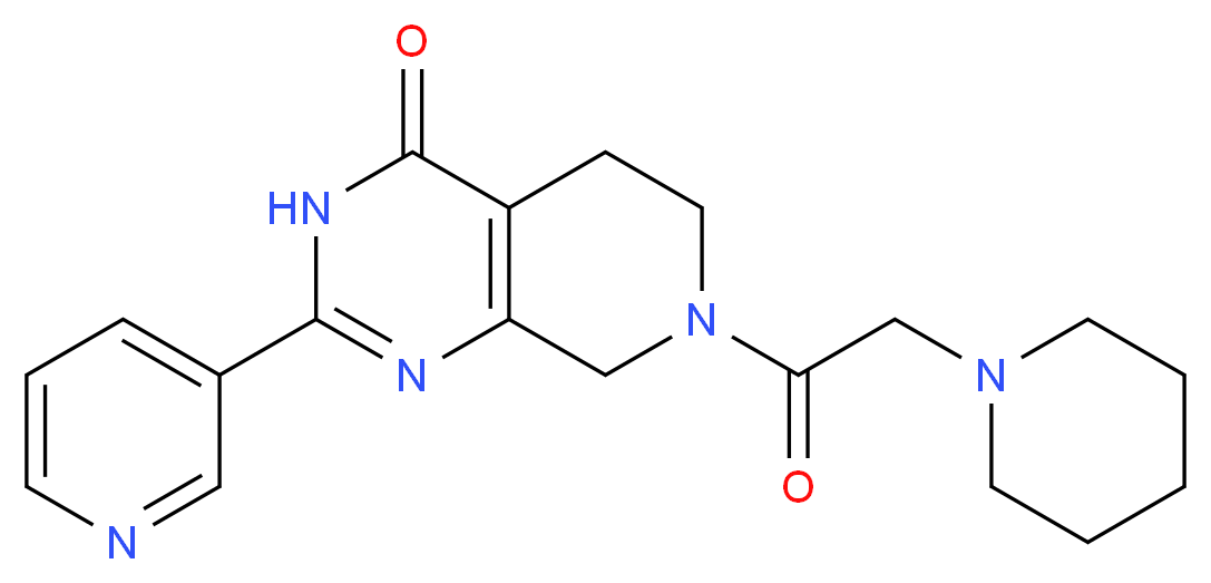 7-(piperidin-1-ylacetyl)-2-pyridin-3-yl-5,6,7,8-tetrahydropyrido[3,4-d]pyrimidin-4(3H)-one_Molecular_structure_CAS_)