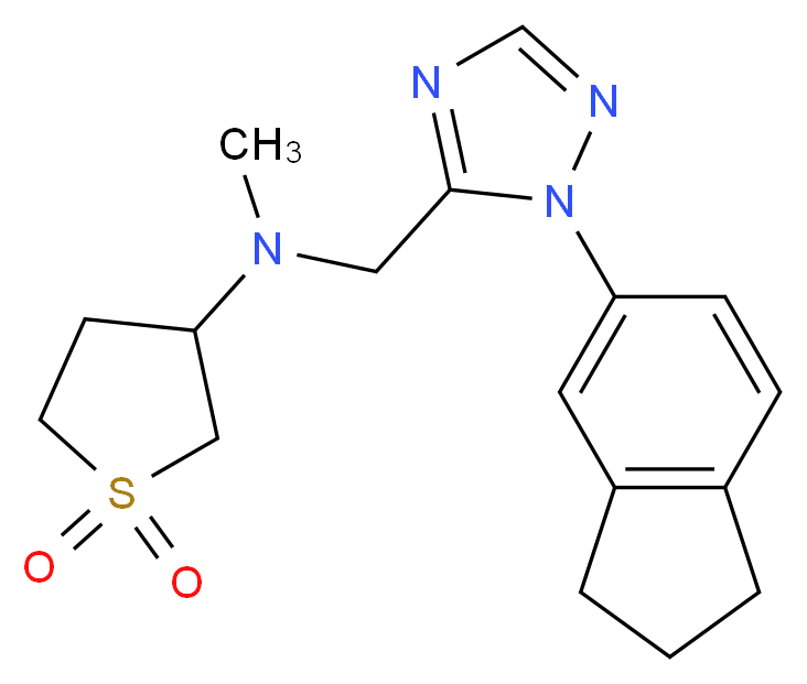 N-{[1-(2,3-dihydro-1H-inden-5-yl)-1H-1,2,4-triazol-5-yl]methyl}-N-methyltetrahydrothiophen-3-amine 1,1-dioxide_Molecular_structure_CAS_)