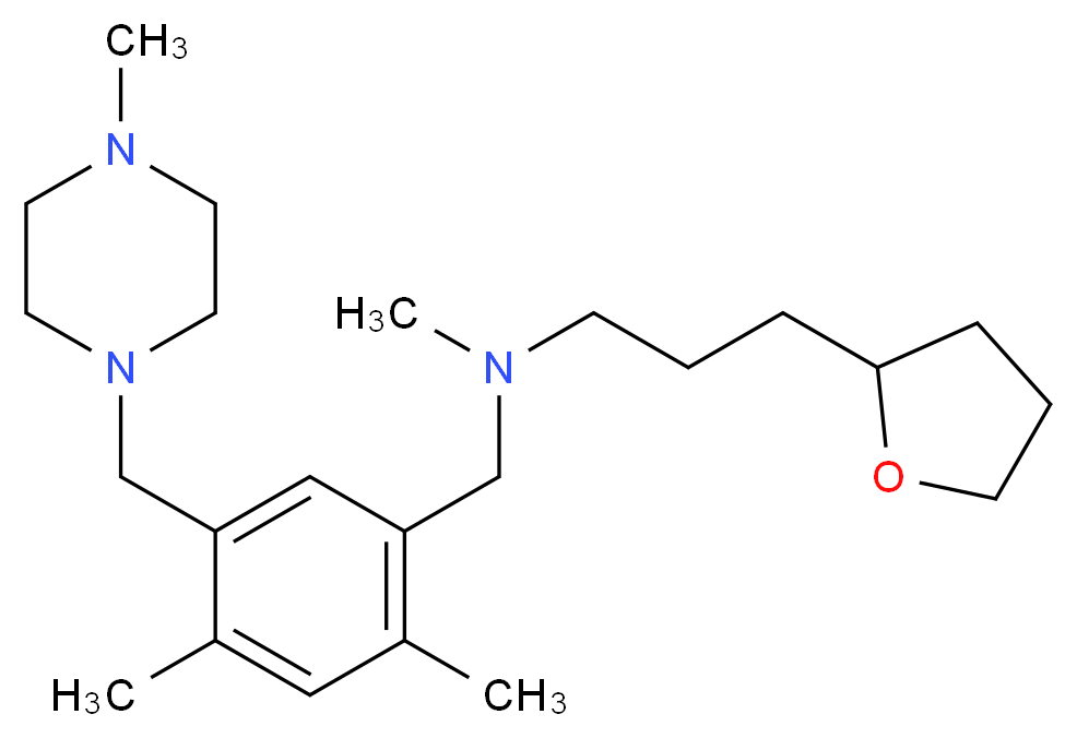 N-{2,4-dimethyl-5-[(4-methylpiperazin-1-yl)methyl]benzyl}-N-methyl-3-(tetrahydrofuran-2-yl)propan-1-amine_Molecular_structure_CAS_)