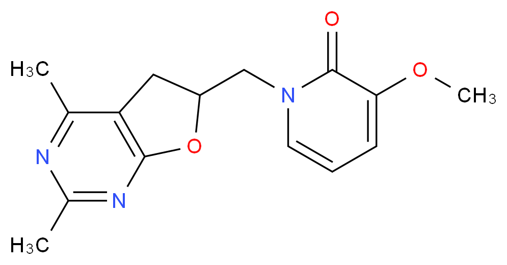 1-[(2,4-dimethyl-5,6-dihydrofuro[2,3-d]pyrimidin-6-yl)methyl]-3-methoxypyridin-2(1H)-one_Molecular_structure_CAS_)