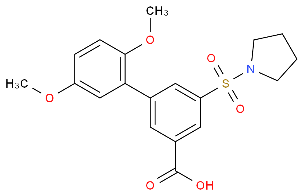 2',5'-dimethoxy-5-(pyrrolidin-1-ylsulfonyl)biphenyl-3-carboxylic acid_Molecular_structure_CAS_)