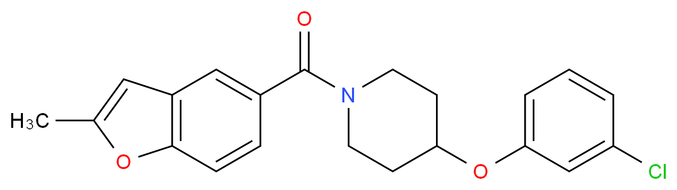 4-(3-chlorophenoxy)-1-[(2-methyl-1-benzofuran-5-yl)carbonyl]piperidine_Molecular_structure_CAS_)