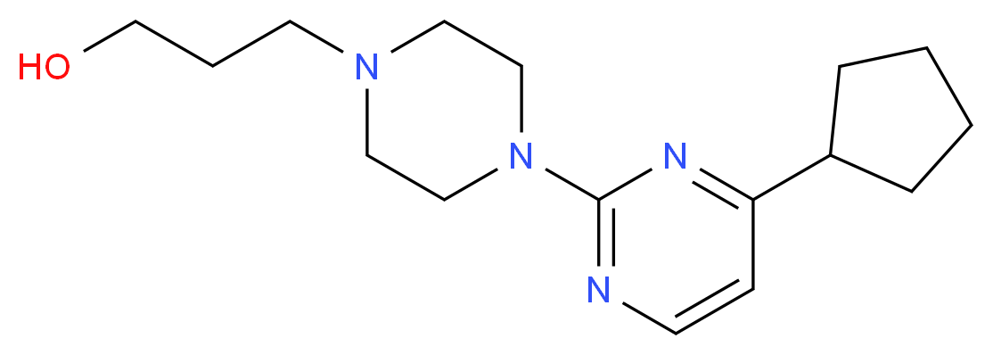 3-[4-(4-cyclopentylpyrimidin-2-yl)piperazin-1-yl]propan-1-ol_Molecular_structure_CAS_)