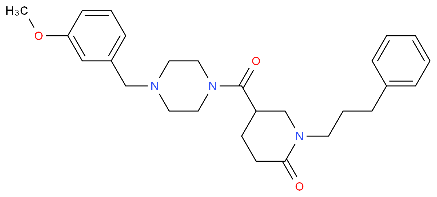 5-{[4-(3-methoxybenzyl)-1-piperazinyl]carbonyl}-1-(3-phenylpropyl)-2-piperidinone_Molecular_structure_CAS_)