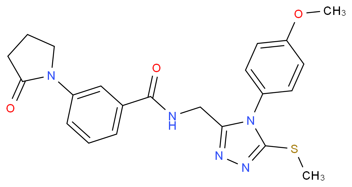 N-{[4-(4-methoxyphenyl)-5-(methylthio)-4H-1,2,4-triazol-3-yl]methyl}-3-(2-oxo-1-pyrrolidinyl)benzamide_Molecular_structure_CAS_)