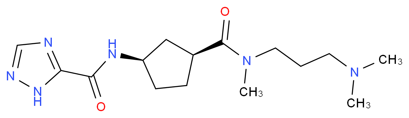 N-((1R*,3S*)-3-{[[3-(dimethylamino)propyl](methyl)amino]carbonyl}cyclopentyl)-1H-1,2,4-triazole-5-carboxamide_Molecular_structure_CAS_)