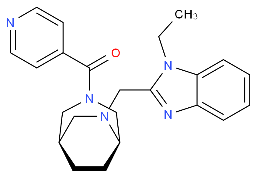 1-ethyl-2-{[(1R*,5R*)-3-isonicotinoyl-3,6-diazabicyclo[3.2.2]non-6-yl]methyl}-1H-benzimidazole_Molecular_structure_CAS_)