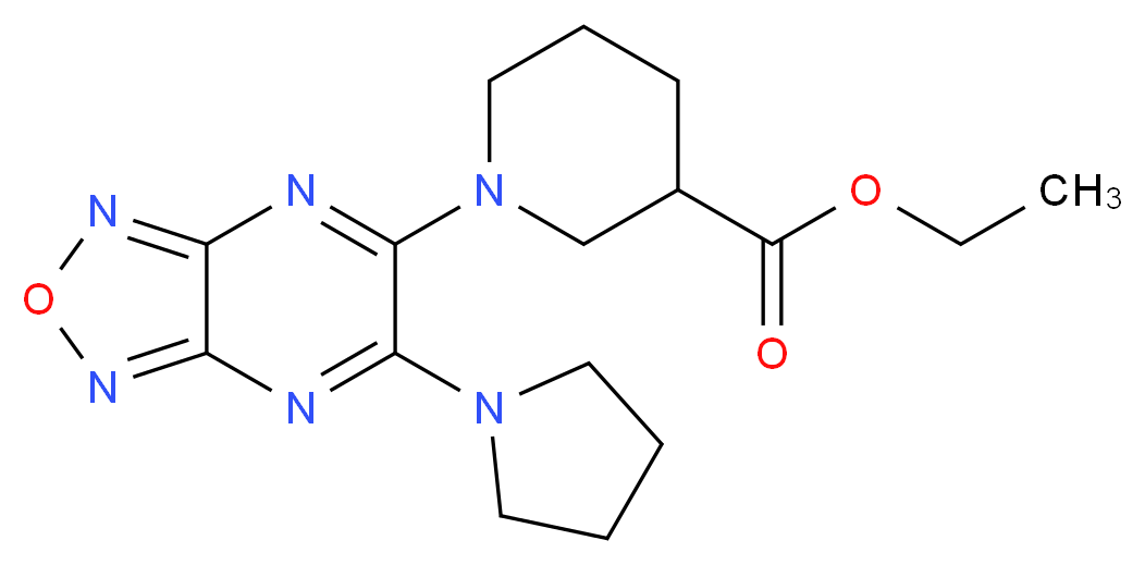 ethyl 1-[6-(1-pyrrolidinyl)[1,2,5]oxadiazolo[3,4-b]pyrazin-5-yl]-3-piperidinecarboxylate_Molecular_structure_CAS_)