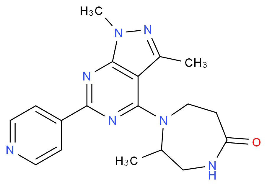 1-[1,3-dimethyl-6-(4-pyridinyl)-1H-pyrazolo[3,4-d]pyrimidin-4-yl]-2-methyl-1,4-diazepan-5-one_Molecular_structure_CAS_)