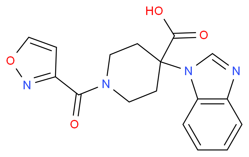 4-(1H-benzimidazol-1-yl)-1-(isoxazol-3-ylcarbonyl)piperidine-4-carboxylic acid_Molecular_structure_CAS_)