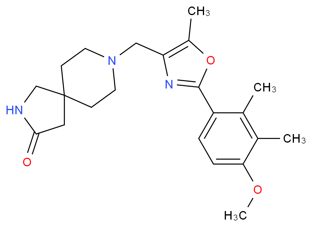 8-{[2-(4-methoxy-2,3-dimethylphenyl)-5-methyl-1,3-oxazol-4-yl]methyl}-2,8-diazaspiro[4.5]decan-3-one_Molecular_structure_CAS_)