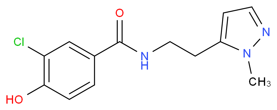 3-chloro-4-hydroxy-N-[2-(1-methyl-1H-pyrazol-5-yl)ethyl]benzamide_Molecular_structure_CAS_)