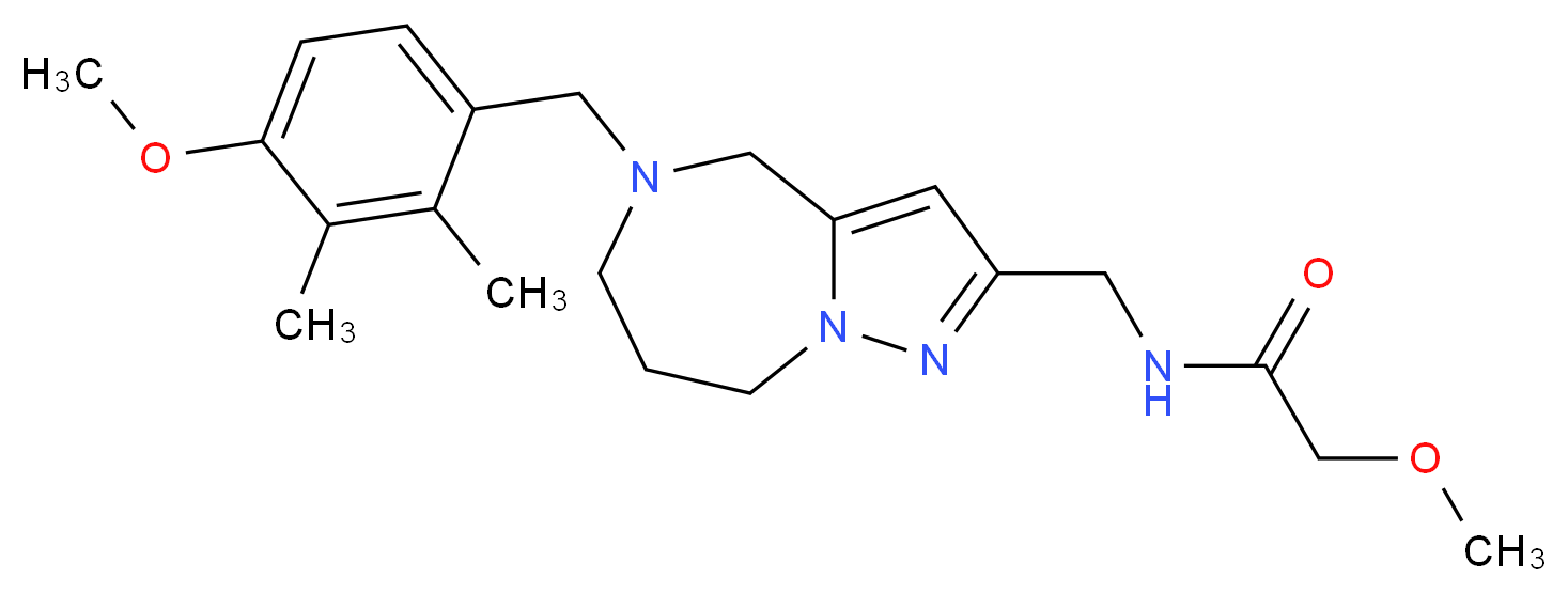 2-methoxy-N-{[5-(4-methoxy-2,3-dimethylbenzyl)-5,6,7,8-tetrahydro-4H-pyrazolo[1,5-a][1,4]diazepin-2-yl]methyl}acetamide_Molecular_structure_CAS_)