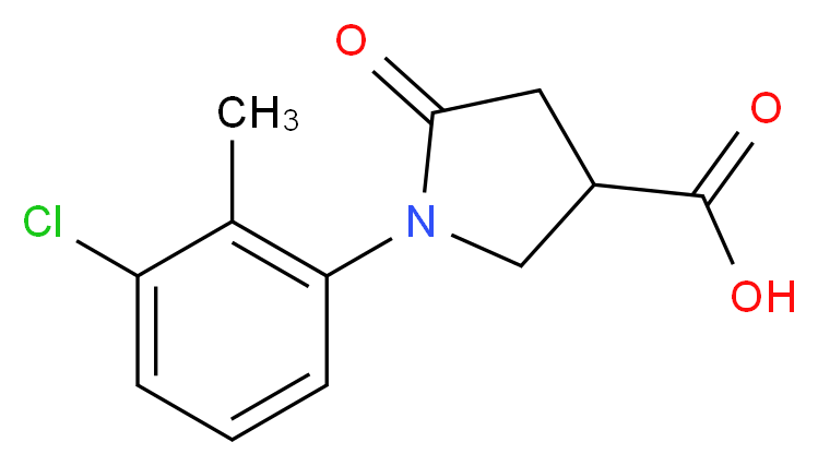 1-(3-Chloro-2-methylphenyl)-5-oxopyrrolidine-3-carboxylic acid_Molecular_structure_CAS_)