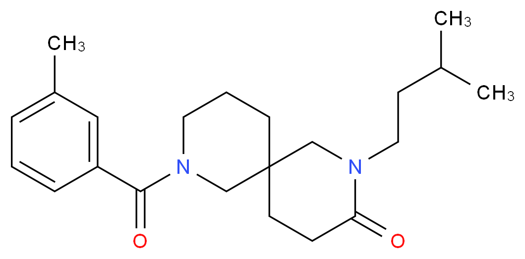 8-(3-methylbenzoyl)-2-(3-methylbutyl)-2,8-diazaspiro[5.5]undecan-3-one_Molecular_structure_CAS_)