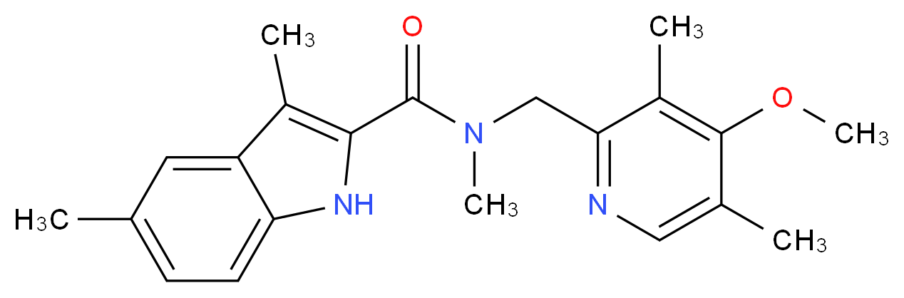 N-[(4-methoxy-3,5-dimethyl-2-pyridinyl)methyl]-N,3,5-trimethyl-1H-indole-2-carboxamide_Molecular_structure_CAS_)