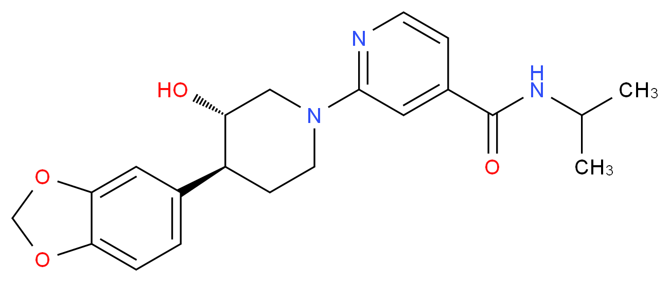2-[(3S*,4S*)-4-(1,3-benzodioxol-5-yl)-3-hydroxypiperidin-1-yl]-N-isopropylisonicotinamide_Molecular_structure_CAS_)