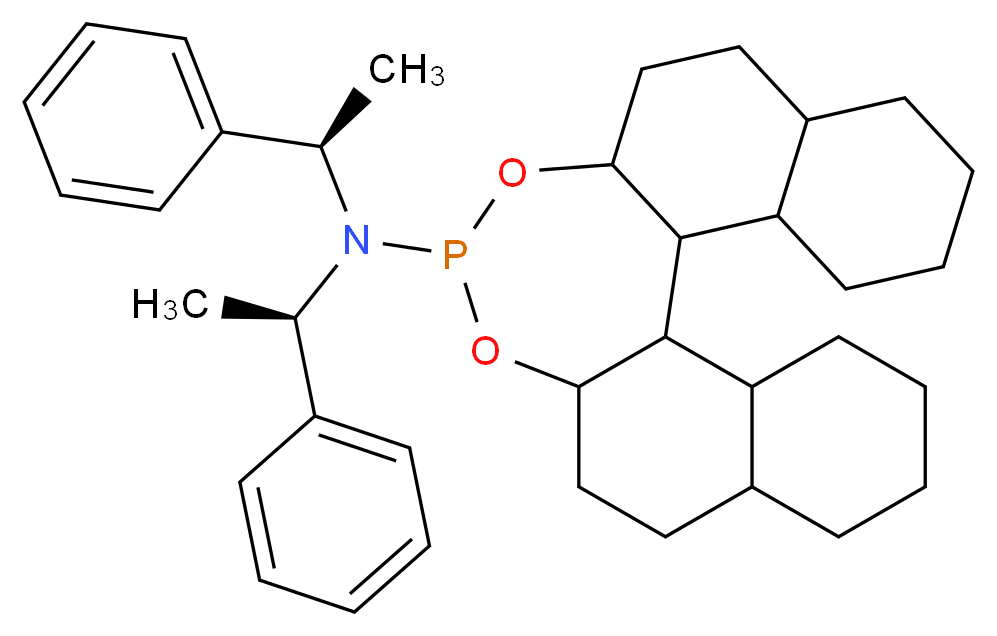 (S,R,R)-(+)-(3,5-Dioxa-4-phosphacyclohepta[2,1-a:3,4-a′]dinaphthalen-4-yl)bis(1-phenylethyl)amine_Molecular_structure_CAS_415918-91-1)