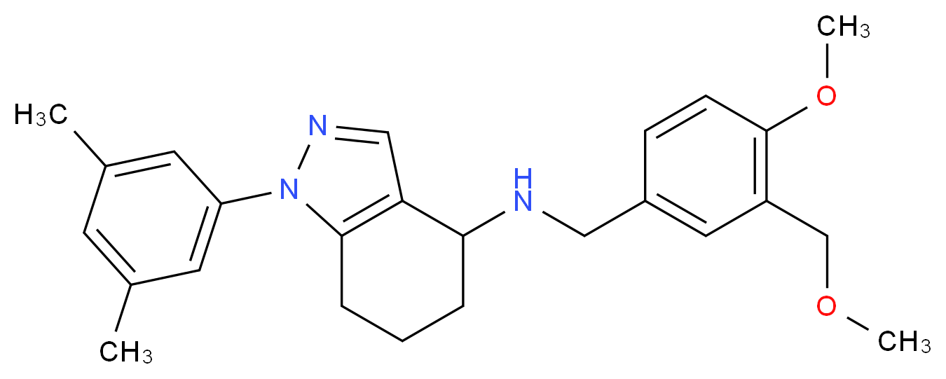 1-(3,5-dimethylphenyl)-N-[4-methoxy-3-(methoxymethyl)benzyl]-4,5,6,7-tetrahydro-1H-indazol-4-amine_Molecular_structure_CAS_)