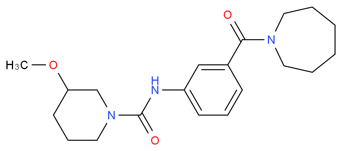 N-[3-(azepan-1-ylcarbonyl)phenyl]-3-methoxypiperidine-1-carboxamide_Molecular_structure_CAS_)