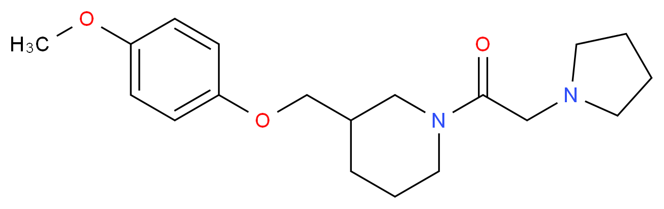 3-[(4-methoxyphenoxy)methyl]-1-(1-pyrrolidinylacetyl)piperidine_Molecular_structure_CAS_)