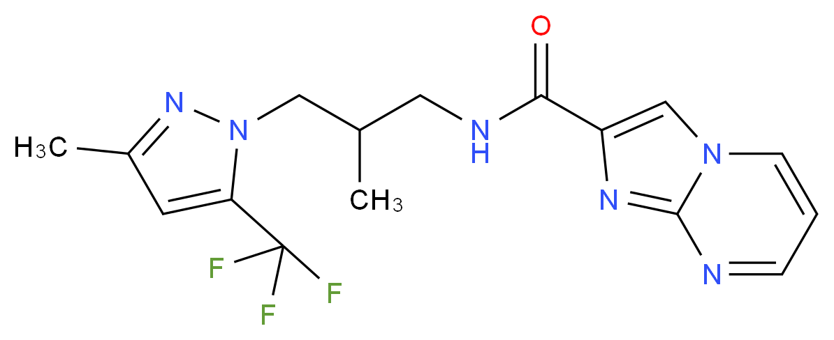 N-{2-methyl-3-[3-methyl-5-(trifluoromethyl)-1H-pyrazol-1-yl]propyl}imidazo[1,2-a]pyrimidine-2-carboxamide_Molecular_structure_CAS_)