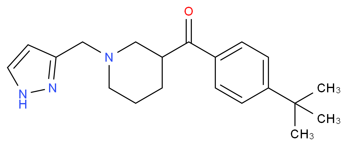 (4-tert-butylphenyl)[1-(1H-pyrazol-3-ylmethyl)-3-piperidinyl]methanone_Molecular_structure_CAS_)