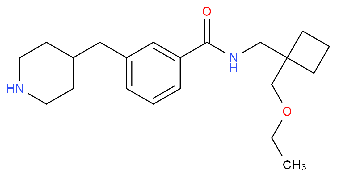 N-{[1-(ethoxymethyl)cyclobutyl]methyl}-3-(4-piperidinylmethyl)benzamide_Molecular_structure_CAS_)