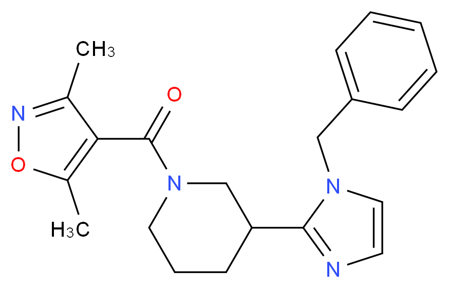 3-(1-benzyl-1H-imidazol-2-yl)-1-[(3,5-dimethyl-4-isoxazolyl)carbonyl]piperidine_Molecular_structure_CAS_)
