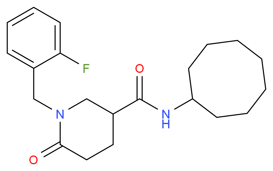 N-cyclooctyl-1-(2-fluorobenzyl)-6-oxo-3-piperidinecarboxamide_Molecular_structure_CAS_)